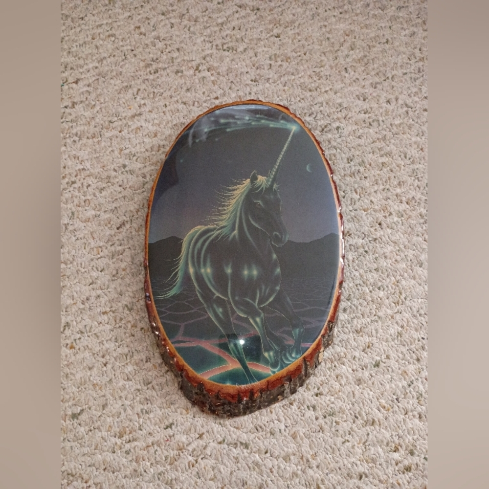 Vintage Unicorn Wood Art